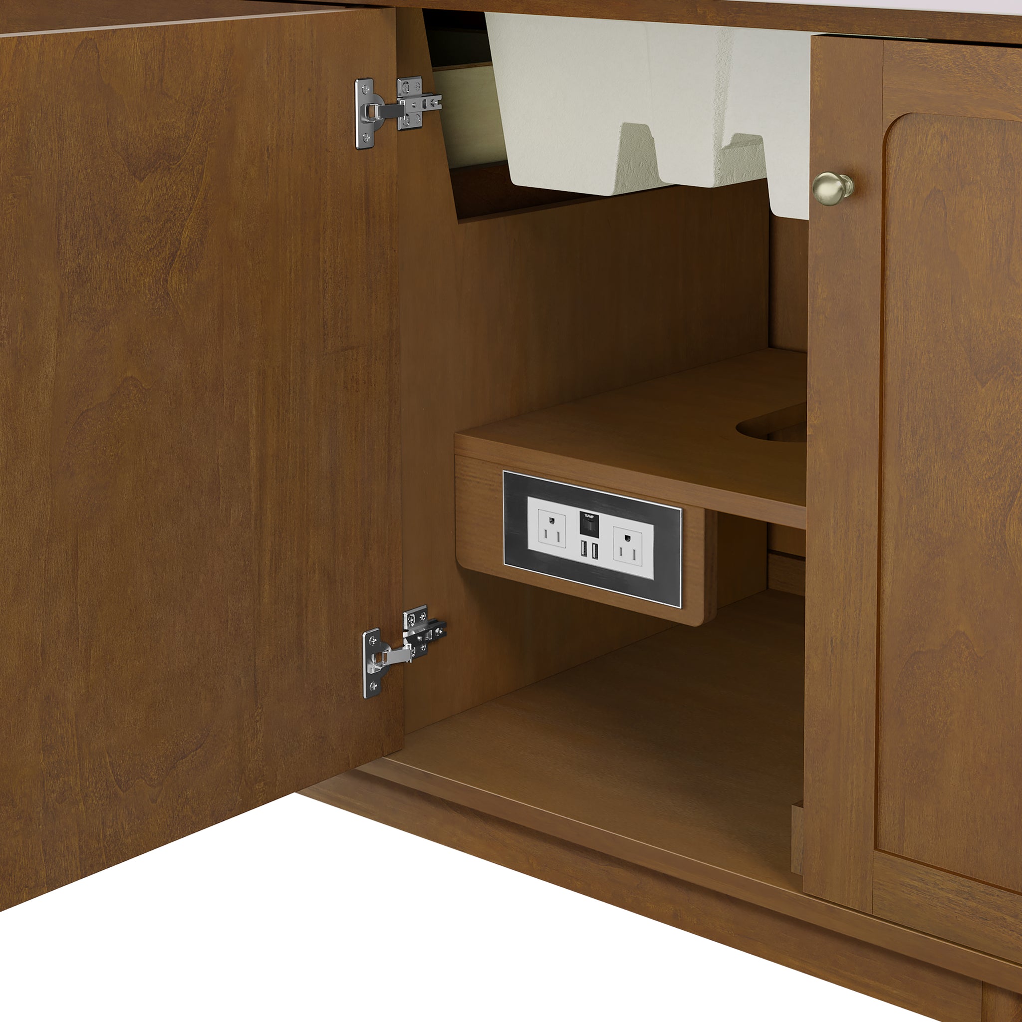 James Martin Laurent 72" Dual Mount Double Bathroom Vanity, Honey Oak, view 29