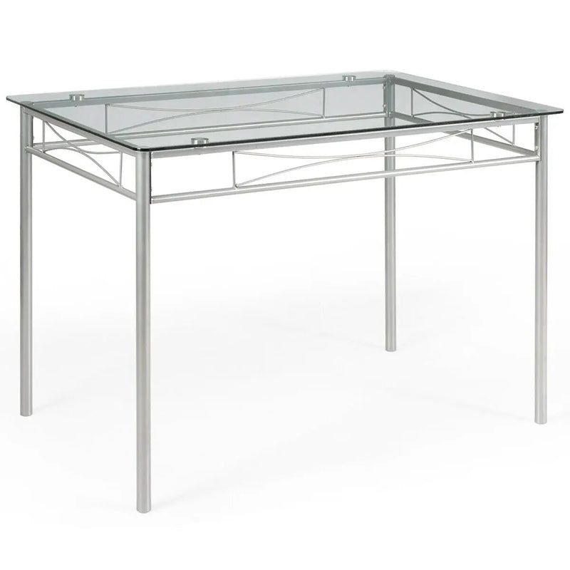 5 Pieces Dining Set Glass Table and 4 Chairs by DirectDeals