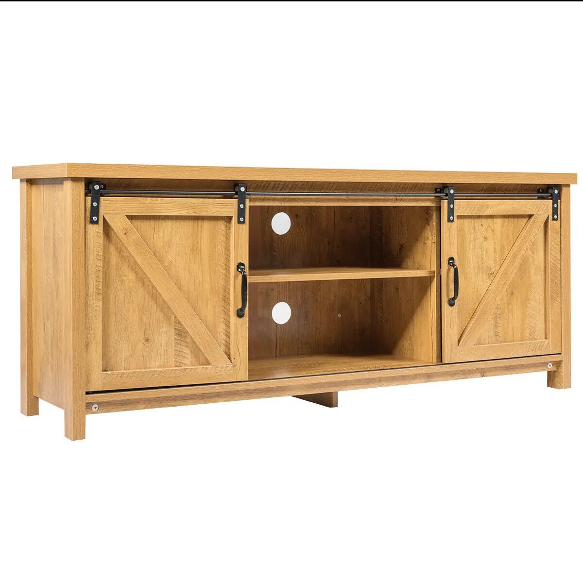 TV Stand Media Center Console Cabinet with Sliding Barn Door, photo 3 of 32