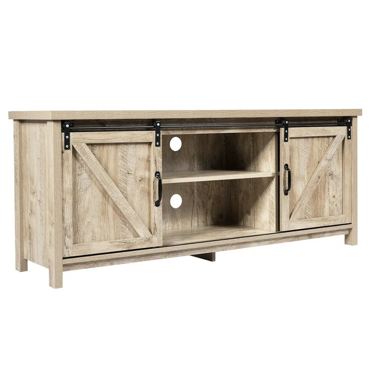 TV Stand Media Center Console Cabinet with Sliding Barn Door, photo 4 of 32