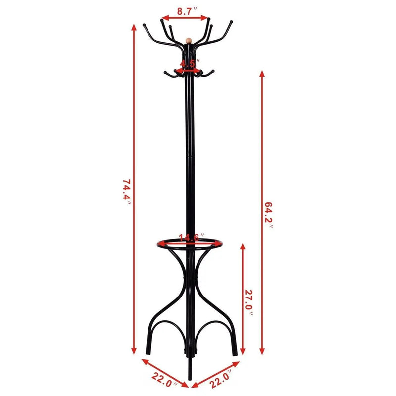 Vintage Metal Coat Hat Tree Stand Clothes Hanger by DirectDeals