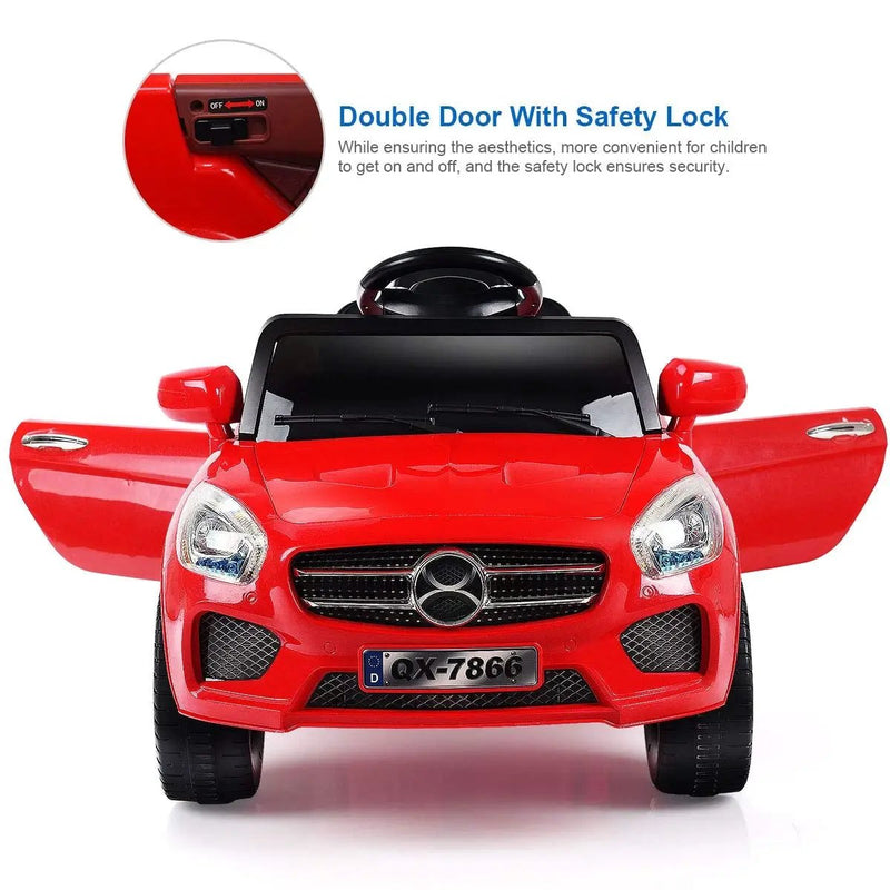 6V Kids Remote Control Battery Powered LED Lights Riding Car-Red by DirectDeals