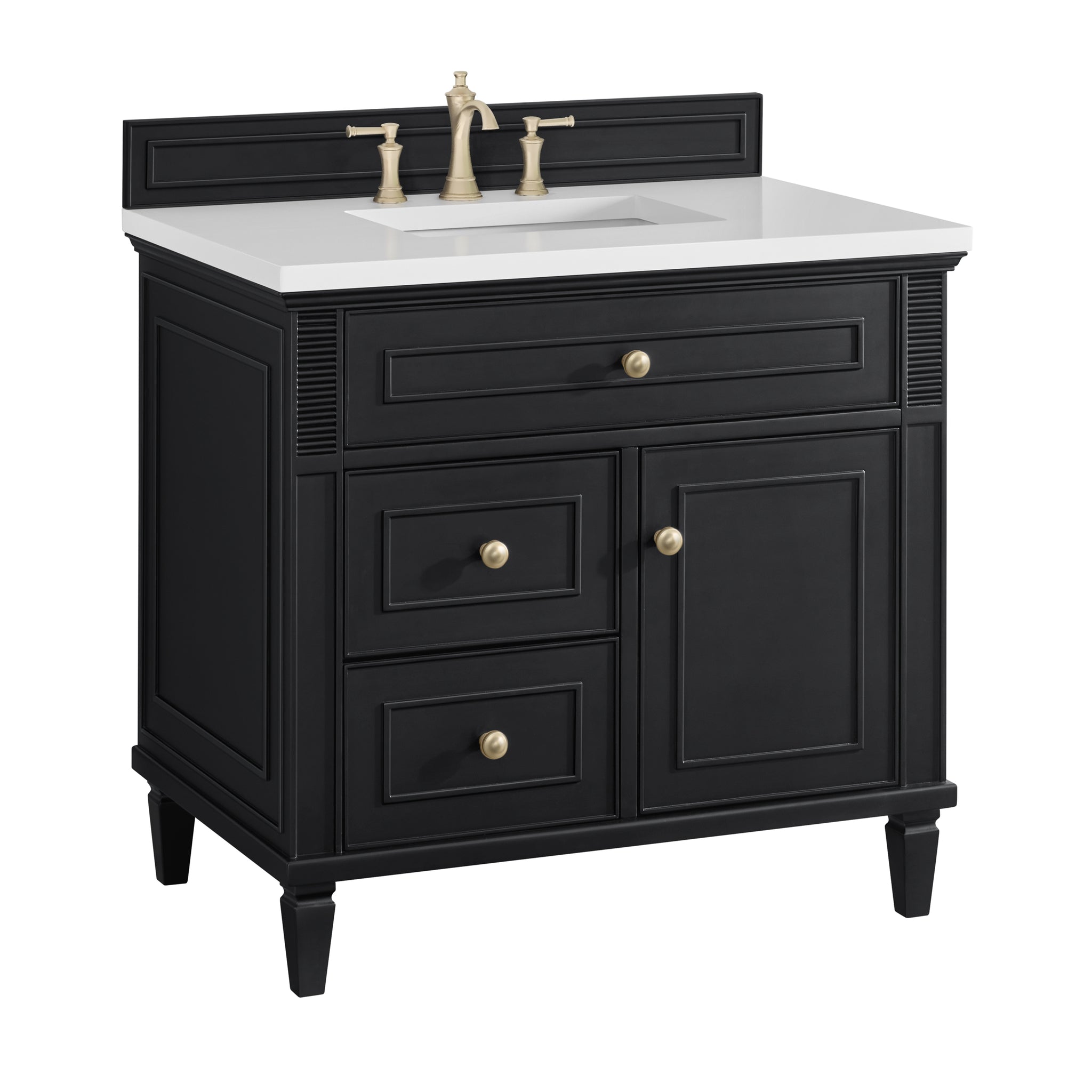 James Martin Lorelai 36" Single Bathroom Vanity, Black Onyx, view 38