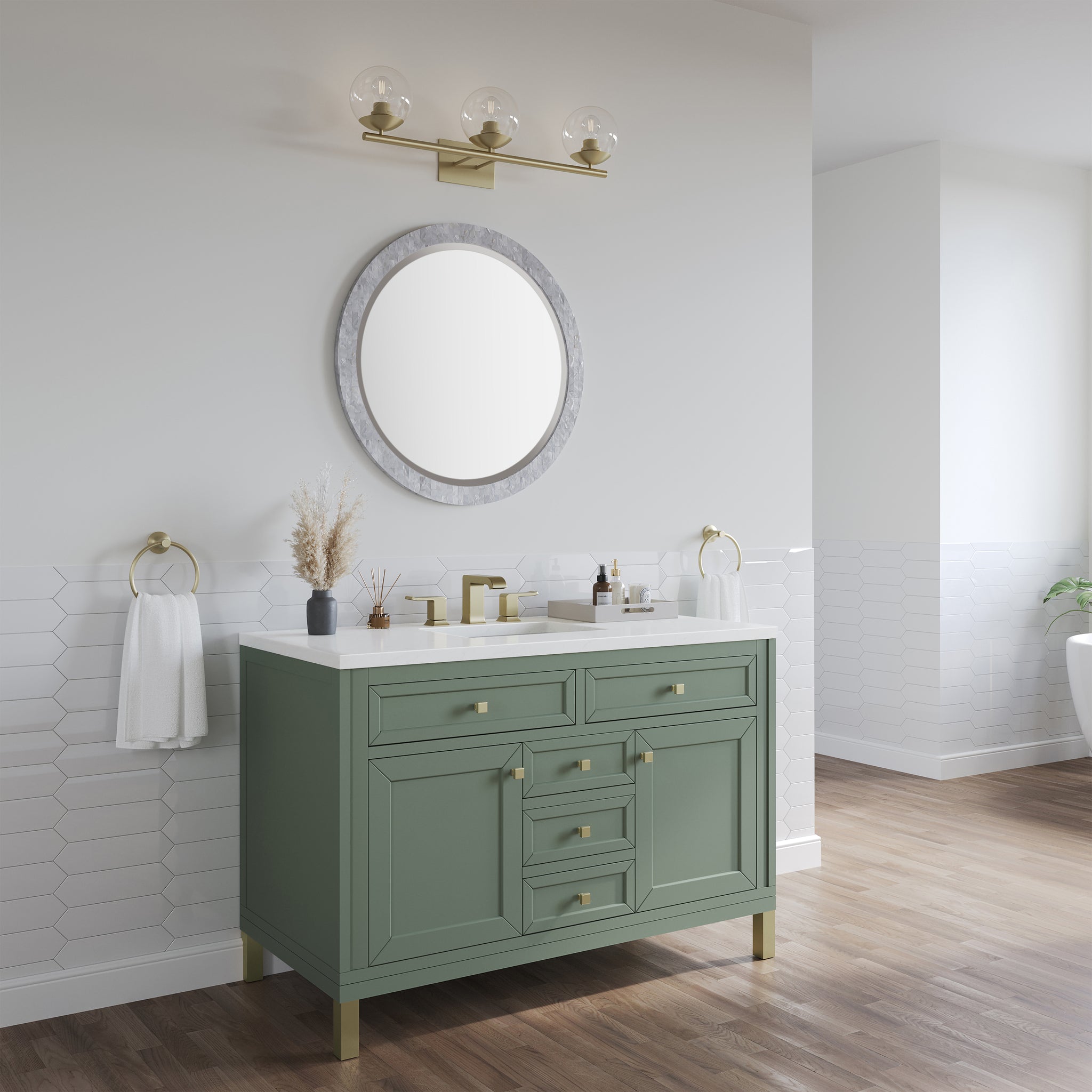 James Martin Chicago 48" Single Bathroom Vanity, Smokey Celadon, view 30