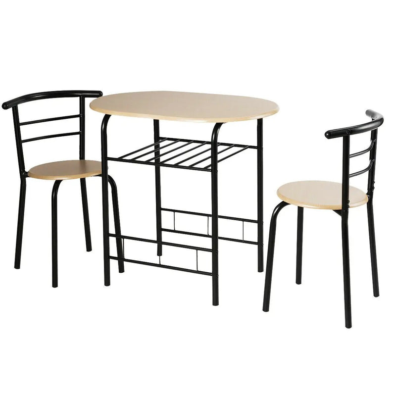 3 pcs Home Kitchen Bistro Pub Dining Table 2 Chairs Set by DirectDeals
