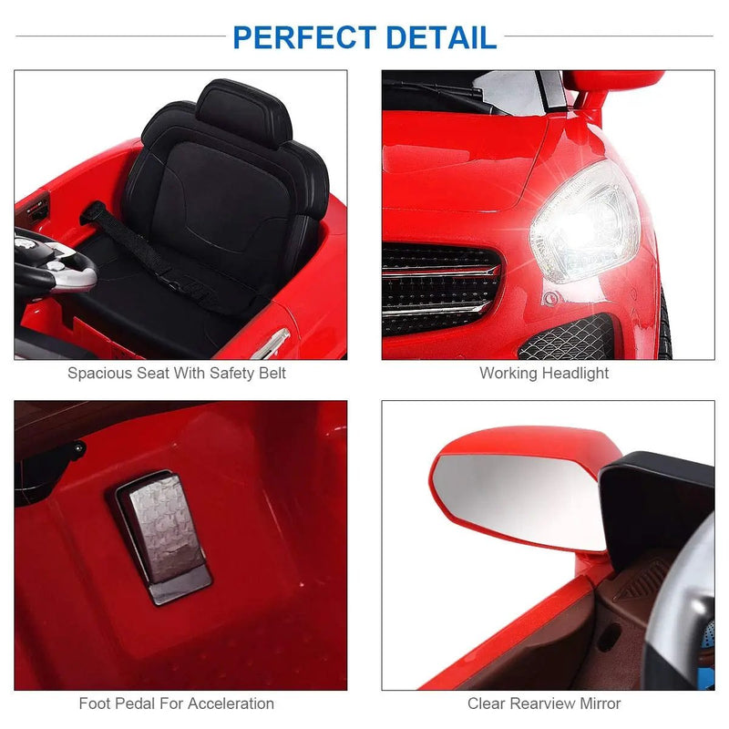 6V Kids Remote Control Battery Powered LED Lights Riding Car-Red by DirectDeals