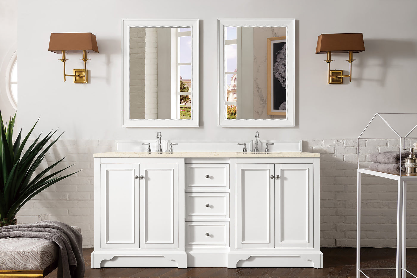 James Martin De Soto 72" Double Bathroom Vanity, Bright White, view 11