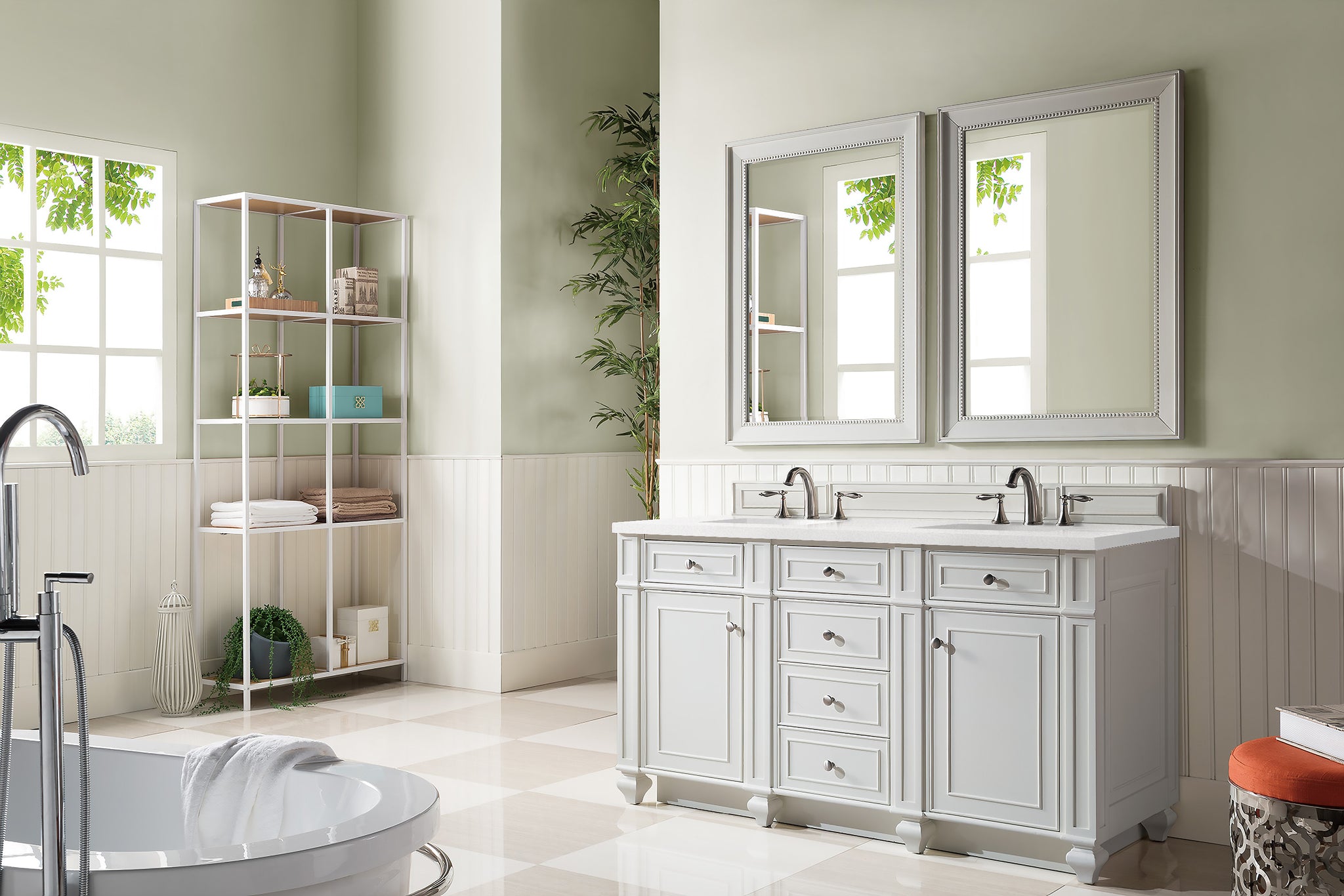 James Martin Bristol 60" Double Bathroom Vanity, Bright White, view 27