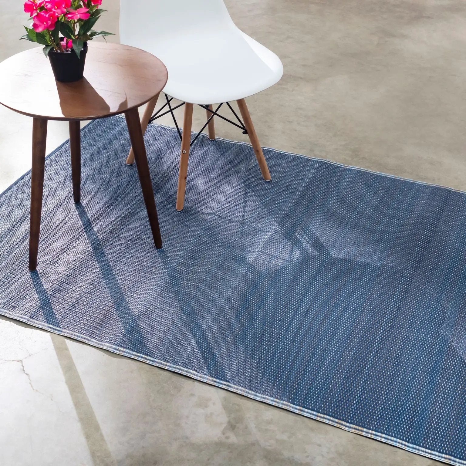 Cancun Shadow - Blue Outdoor Rug for Patio by Fab Habitat