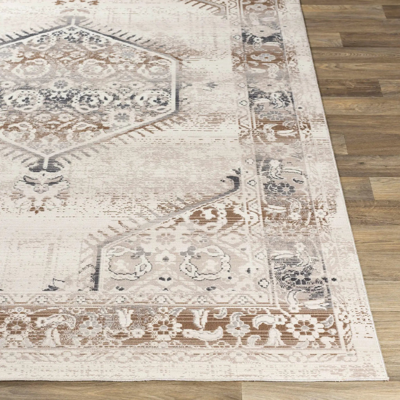 Hainesville White Medallion 10' Runner Rug - Clearance by Boutique Rugs