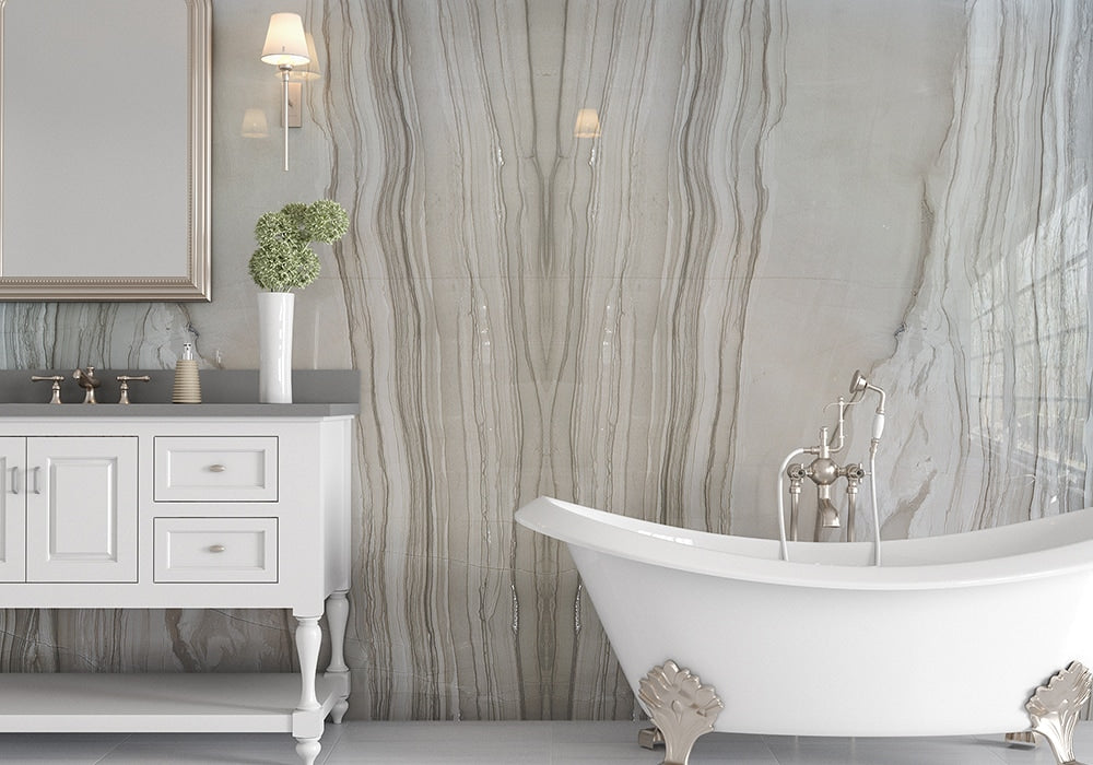 Haisa Dark Polished Marble Slab Random room scene
