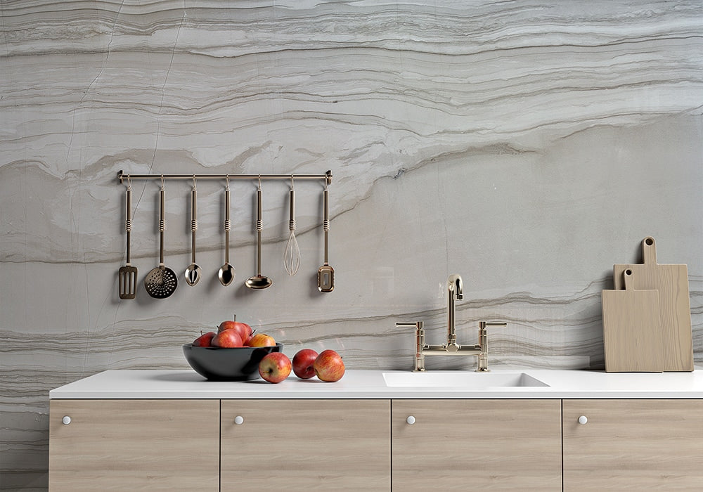 Haisa Dark Polished Marble Slab Random room scene 2