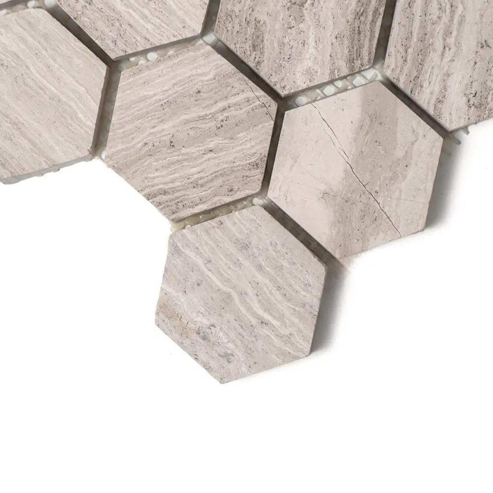 Haisa Light Honed Hexagon Marble Mosaics 12x12 by Stonetiledepot