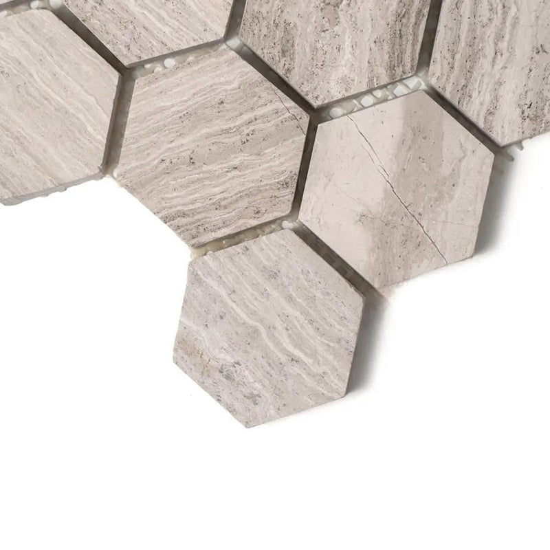 Haisa Light Honed Hexagon Marble Mosaics 12x12 by Stonetiledepot