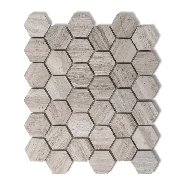 Haisa Light Honed Hexagon Marble Mosaics 12x12