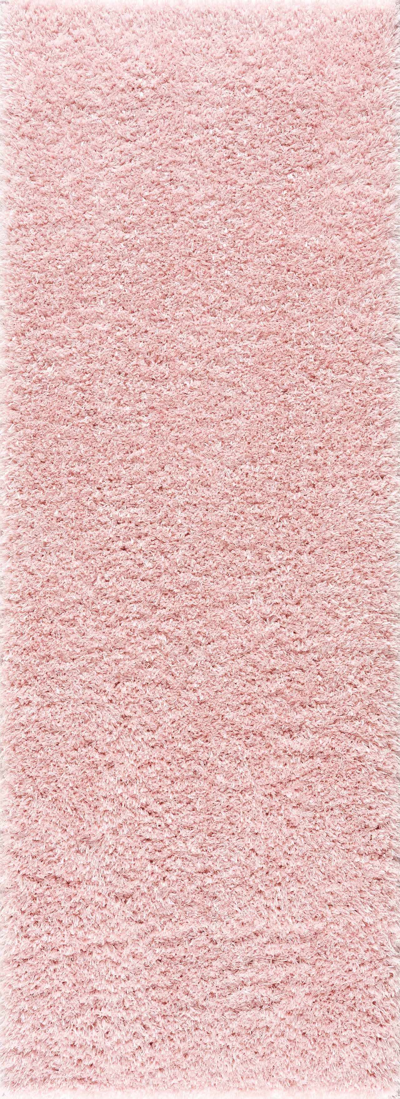 Faina Solid Pink Shag Washable Area Rug - Clearance by Boutique Rugs