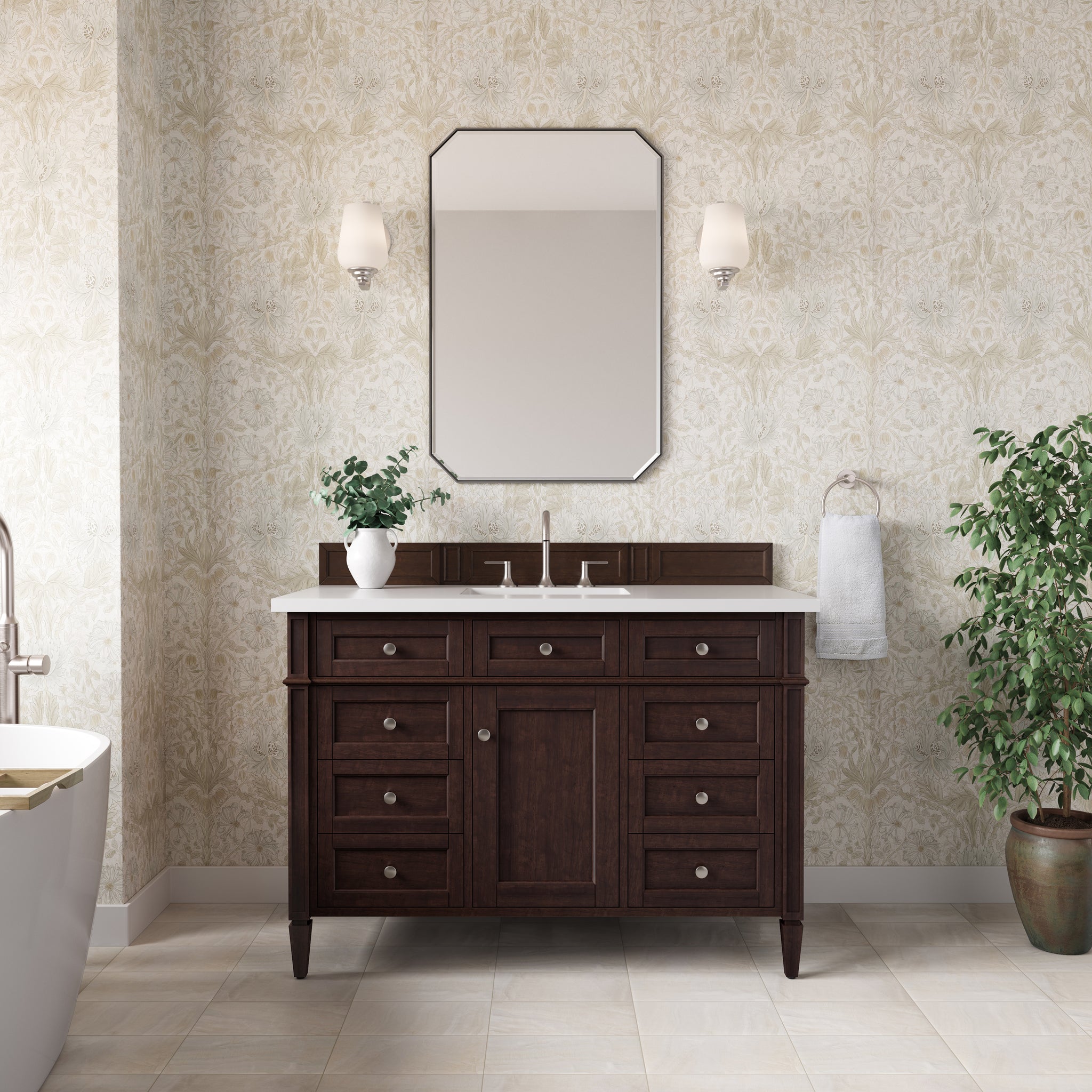 James Martin Brittany 48" Single Bathroom Vanity, Burnished Mahogany, view 31