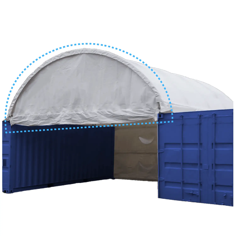 Half Panel with Frame for Container Shelter 40'x40'x15' , 22oz PVC by Chery Industrial