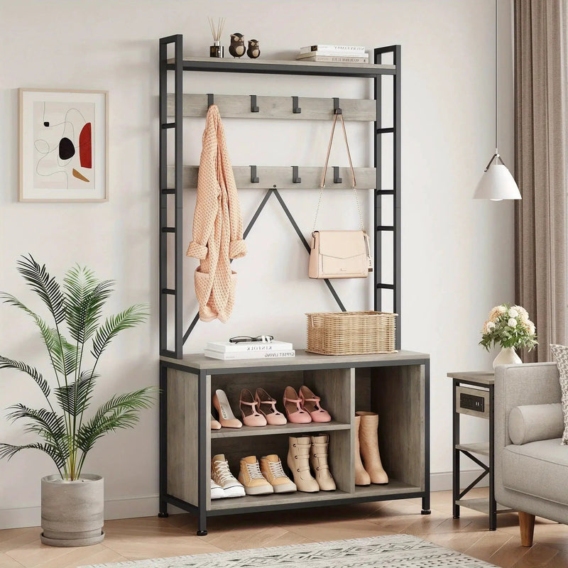 Hall Tree - Storage Wood Bench by House Of Avana