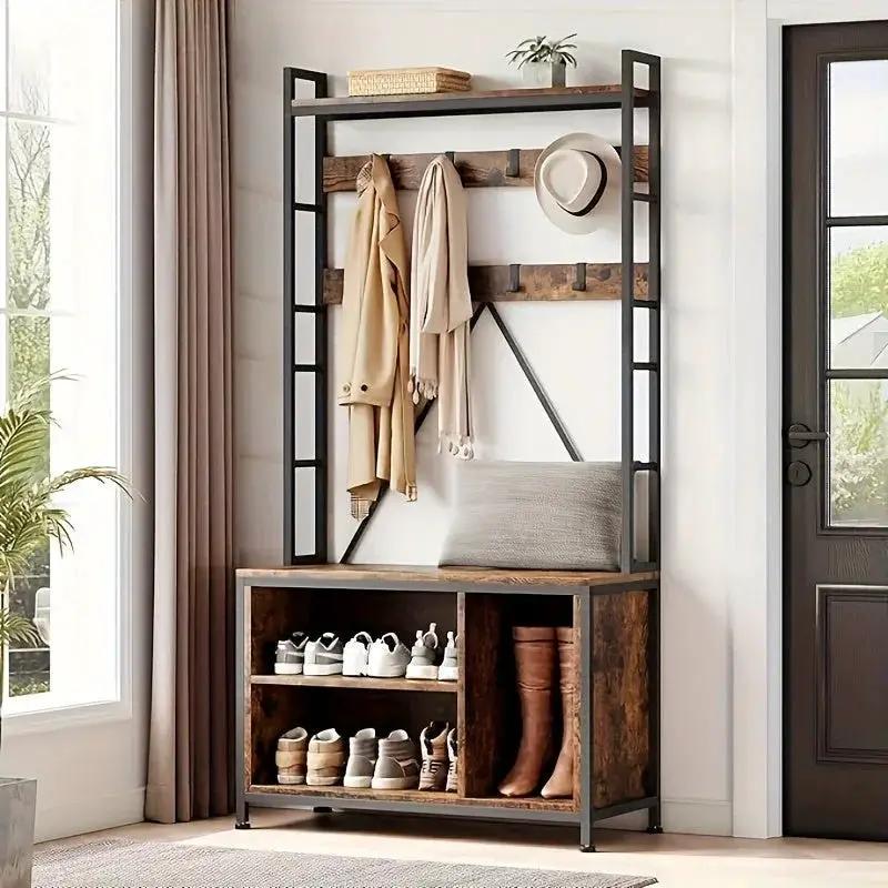 Hall Tree - Storage Wood Bench by House Of Avana
