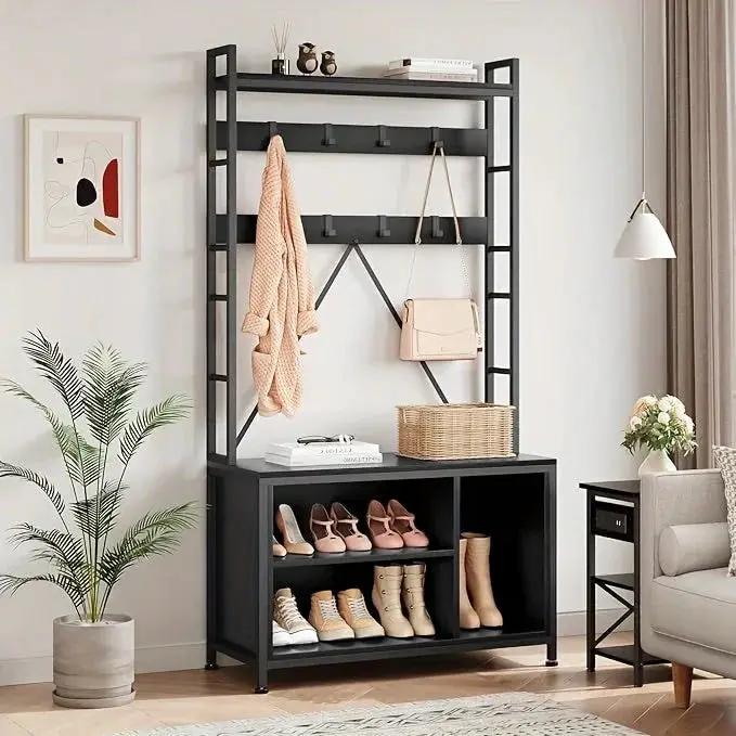 Hall Tree - Storage Wood Bench by House Of Avana