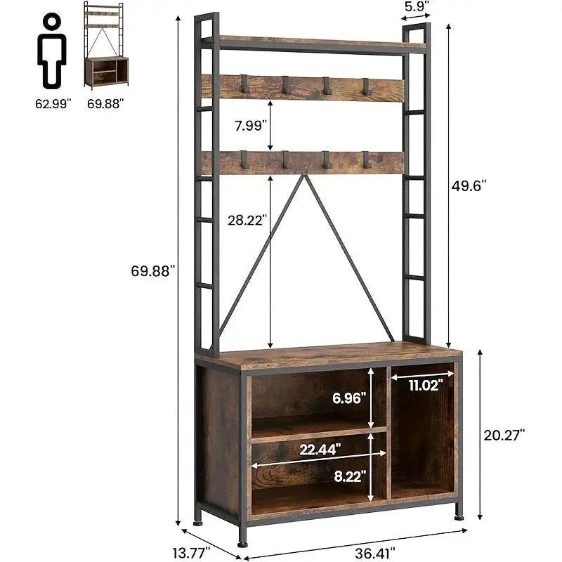Hall Tree - Storage Wooden Bench by House Of Avana