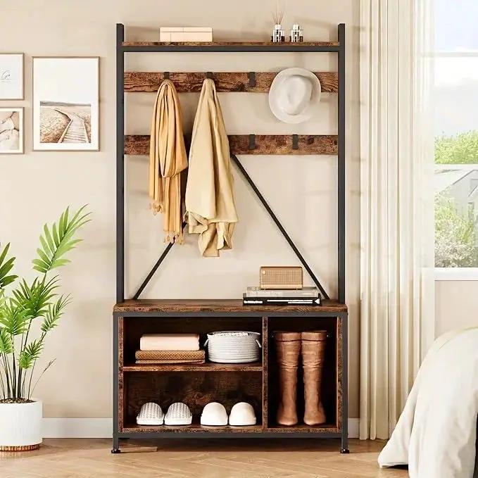 Hall Tree - Storage Wooden Bench by House Of Avana