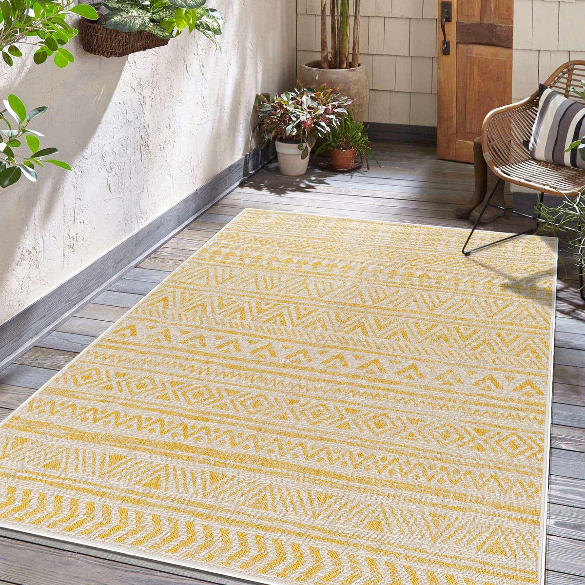 Haluk Outdoor Area Rug - Clearance, installed in a room
