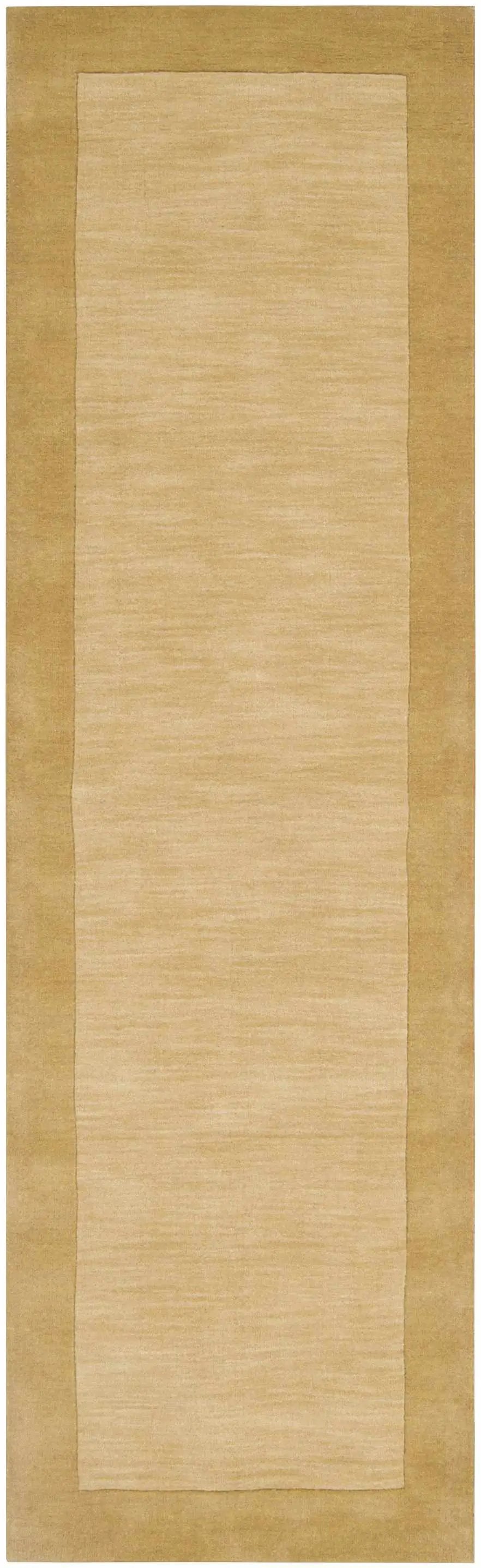 Bordered Solid Camel Yellow Wool Rug, photo 6 of 13