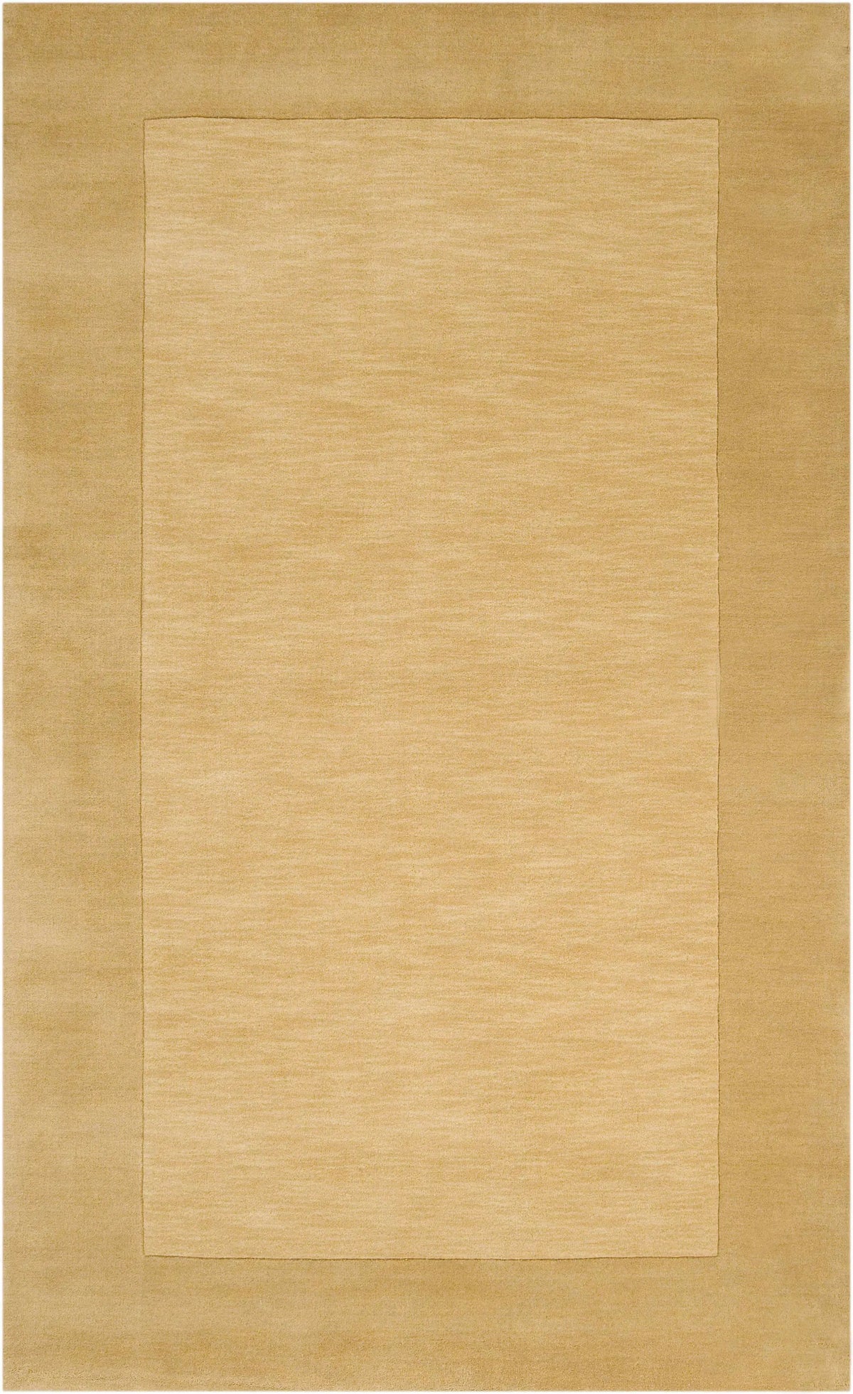 Bordered Solid Camel Yellow Wool Rug, photo 11 of 13