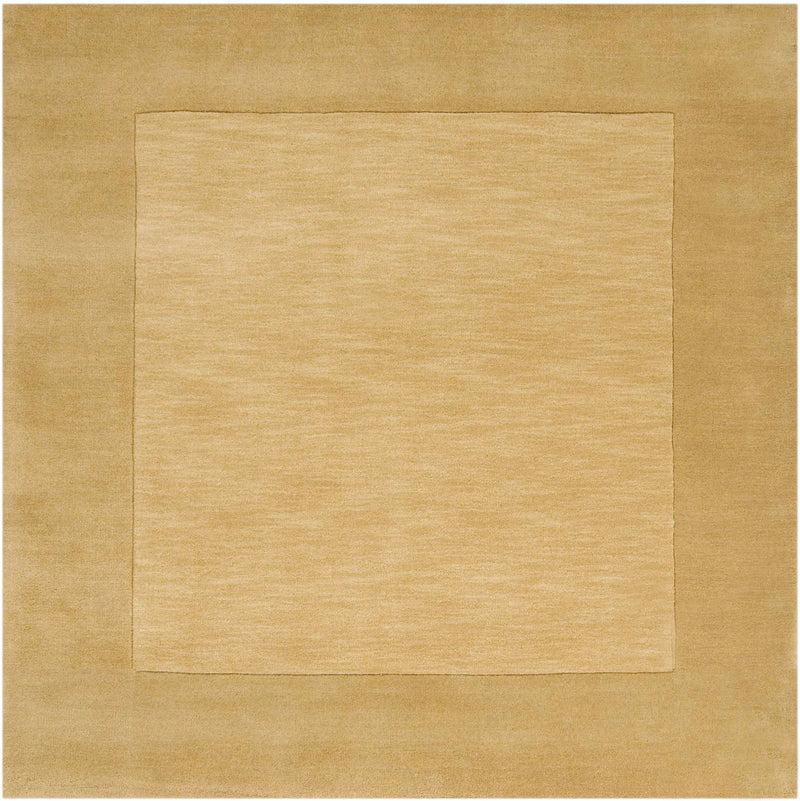 Bordered Solid Camel Yellow Wool Rug by Boutique Rugs