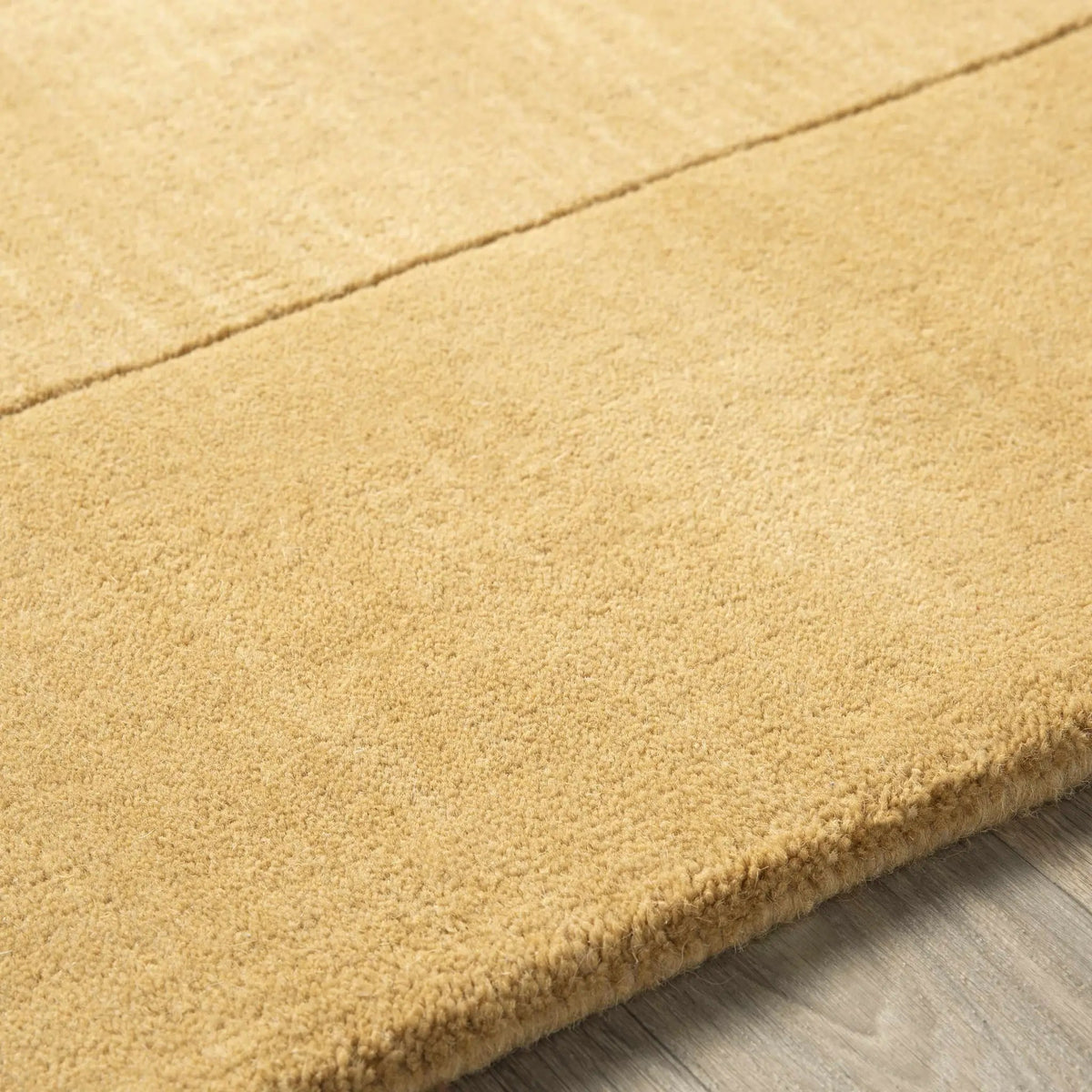 Bordered Solid Camel Yellow Wool Rug, photo 9 of 13