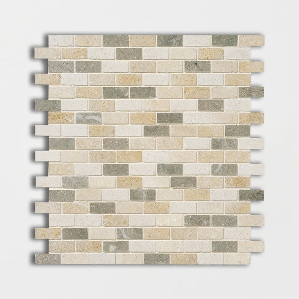 Hanalei Honed 5/8x1 1/2 Limestone Mosaics 12x12