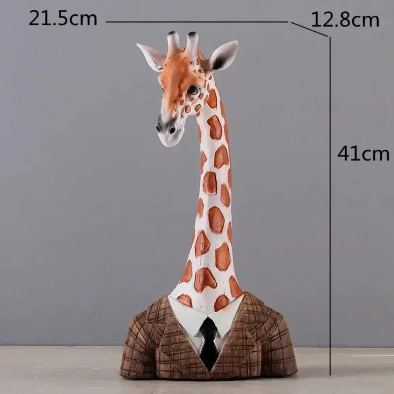 Elegant Giraffe Gentleman Sculpture Decorative Figurine by House Of Avana