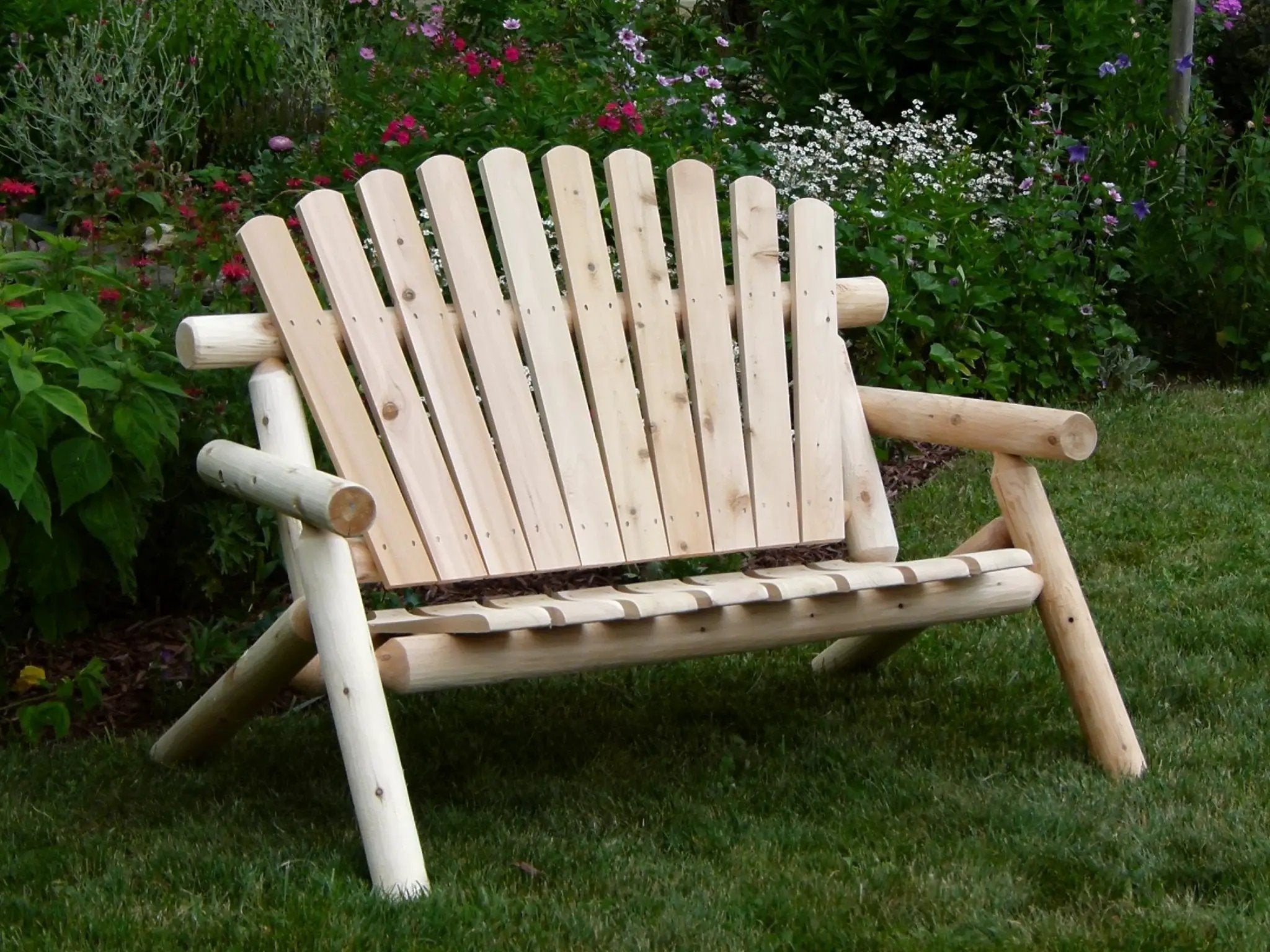 Durable Outdoor Wooden Bench by Cedar Creek Rustic Furniture