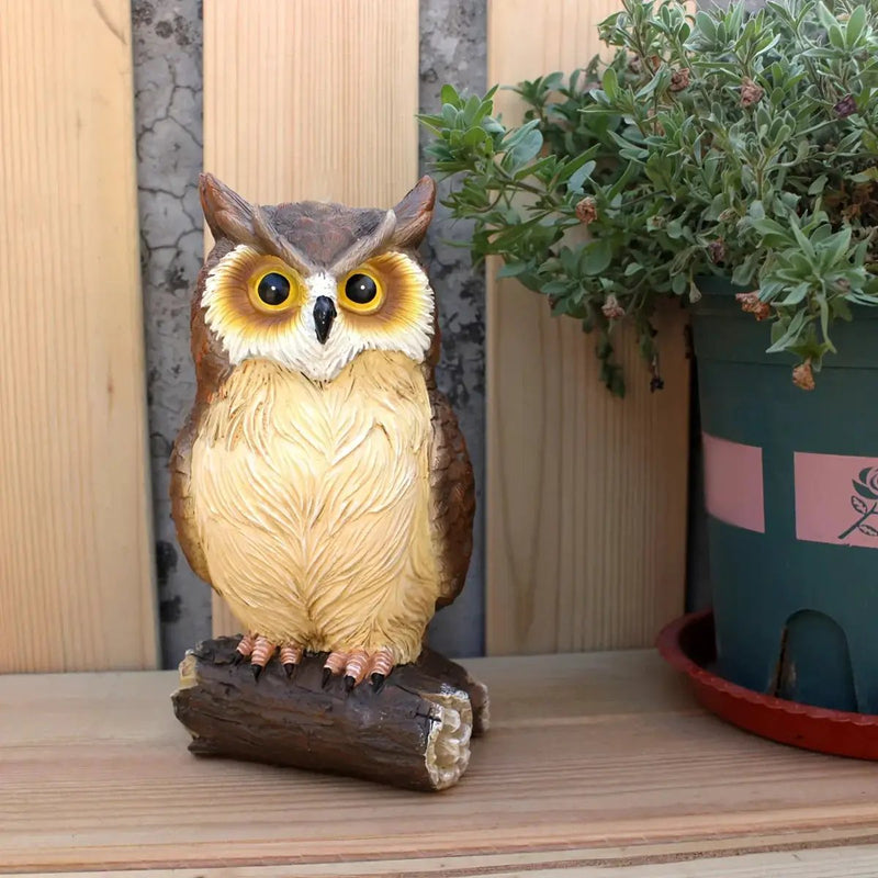 Handcrafted Owl Statue Garden Decor - Rustic Outdoor Sculpture by House Of Avana