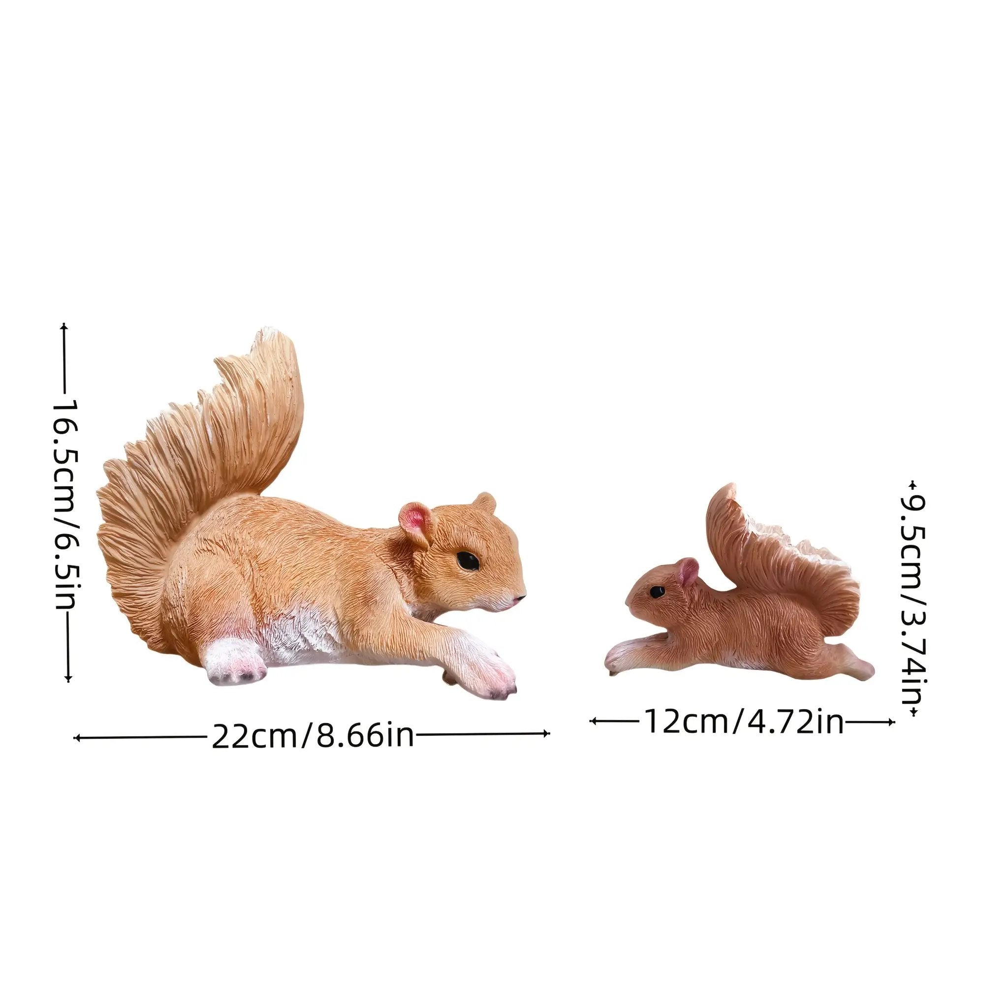 Handcrafted Realistic Mother and Baby Squirrel Climbing Garden Statue by House Of Avana