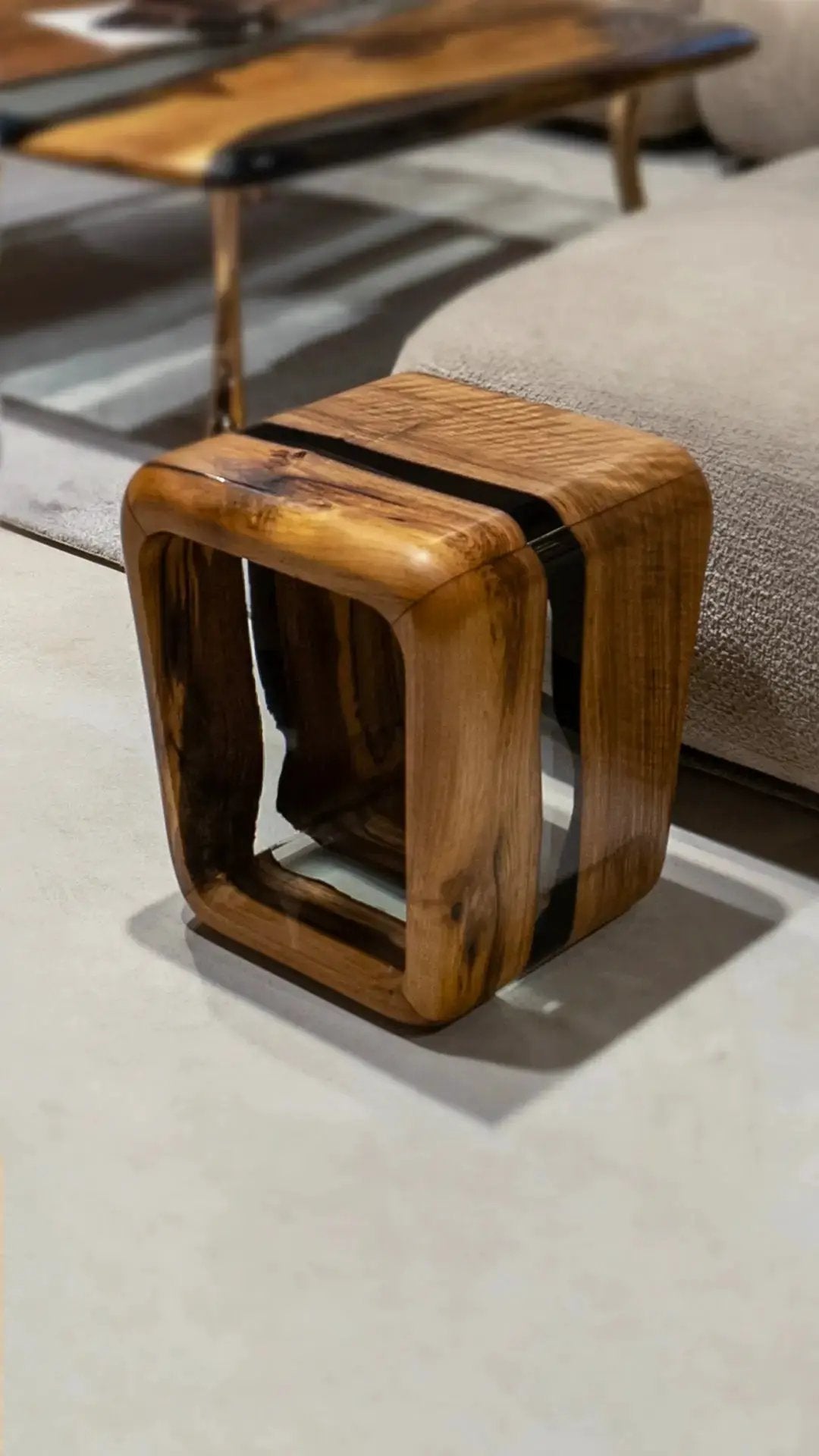 Resin Side Magazine Table Stool - Stylish Modern Wooden Furniture by Gizz