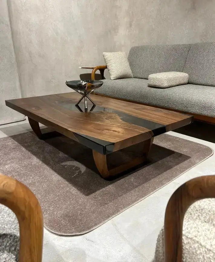 Resin Coffee Table With Walnut Legs, photo 4 of 7