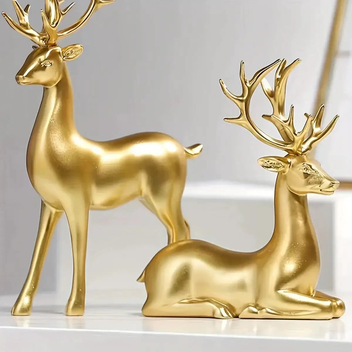 Handmade Ceramic Deer Figurines for Christmas Home Decor by House Of Avana