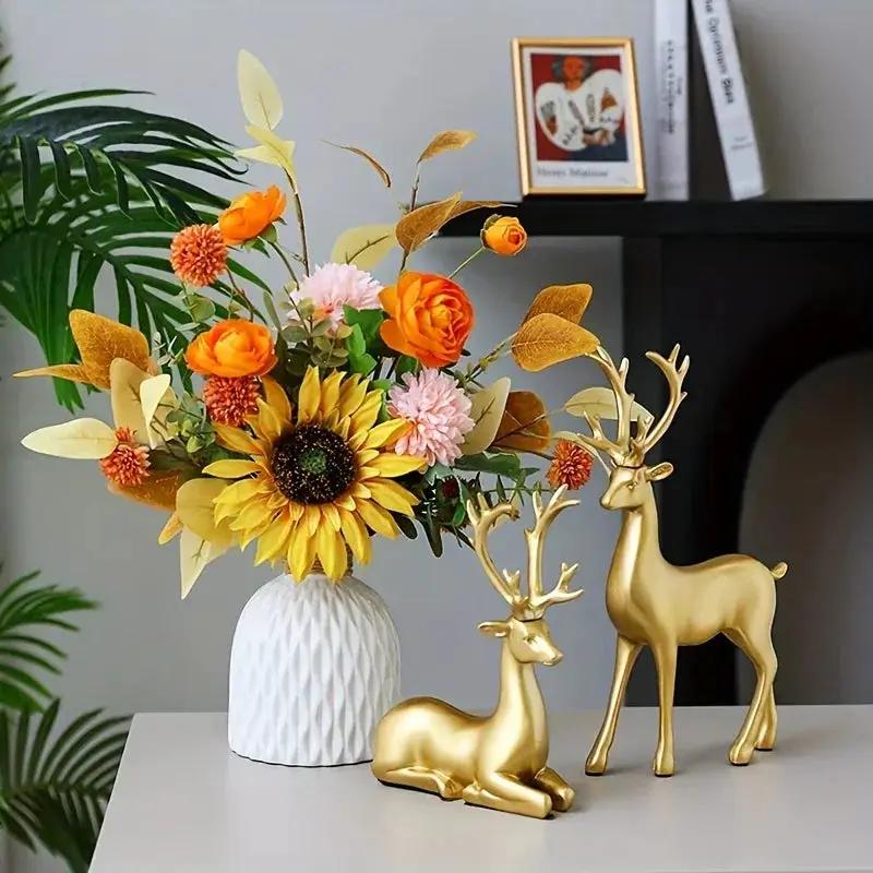 Handmade Ceramic Deer Figurines for Christmas Home Decor by House Of Avana