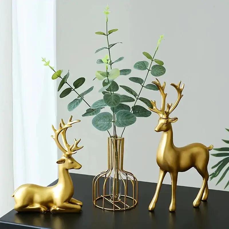 Handmade Ceramic Deer Figurines for Christmas Home Decor by House Of Avana