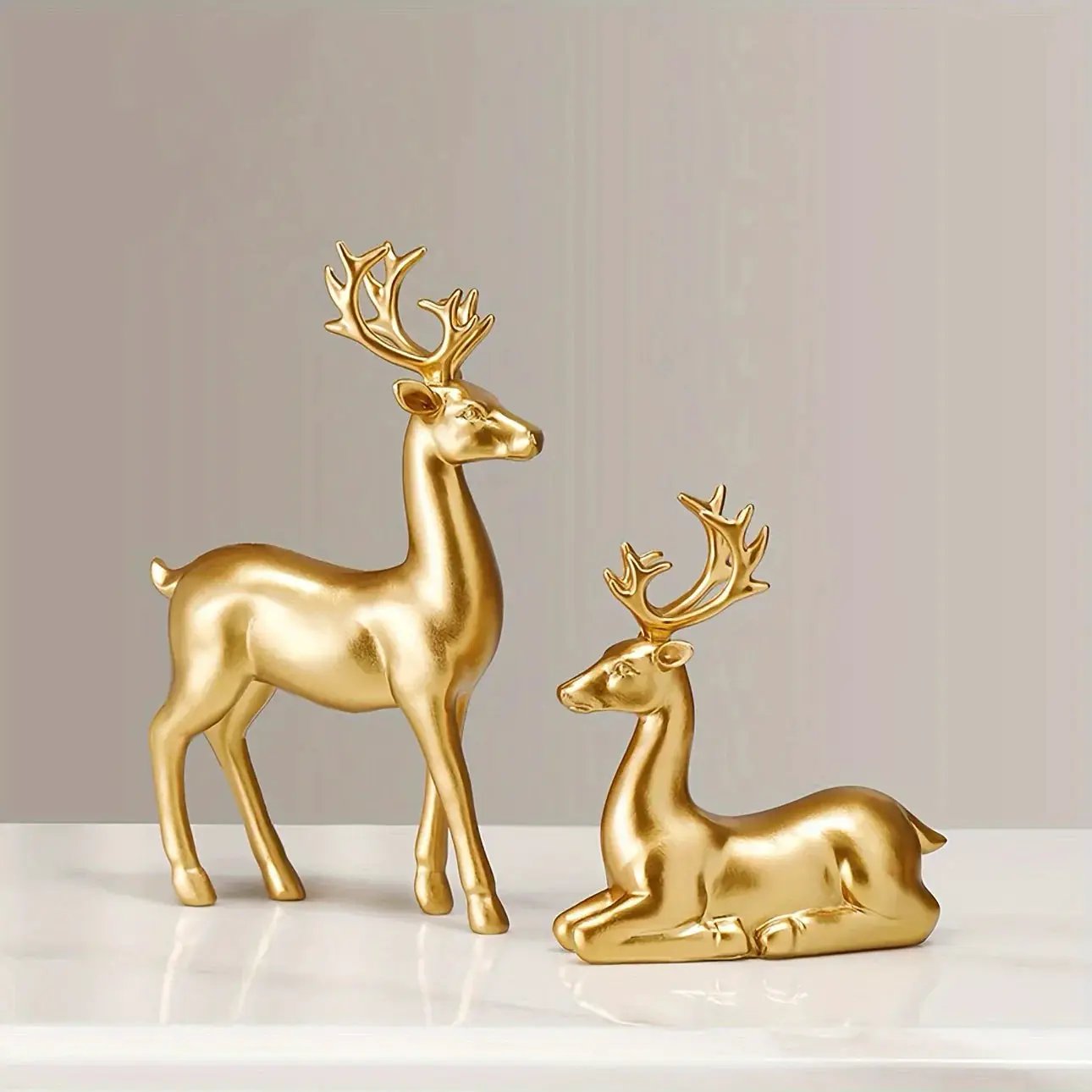Handmade Ceramic Deer Figurines for Christmas Home Decor by House Of Avana