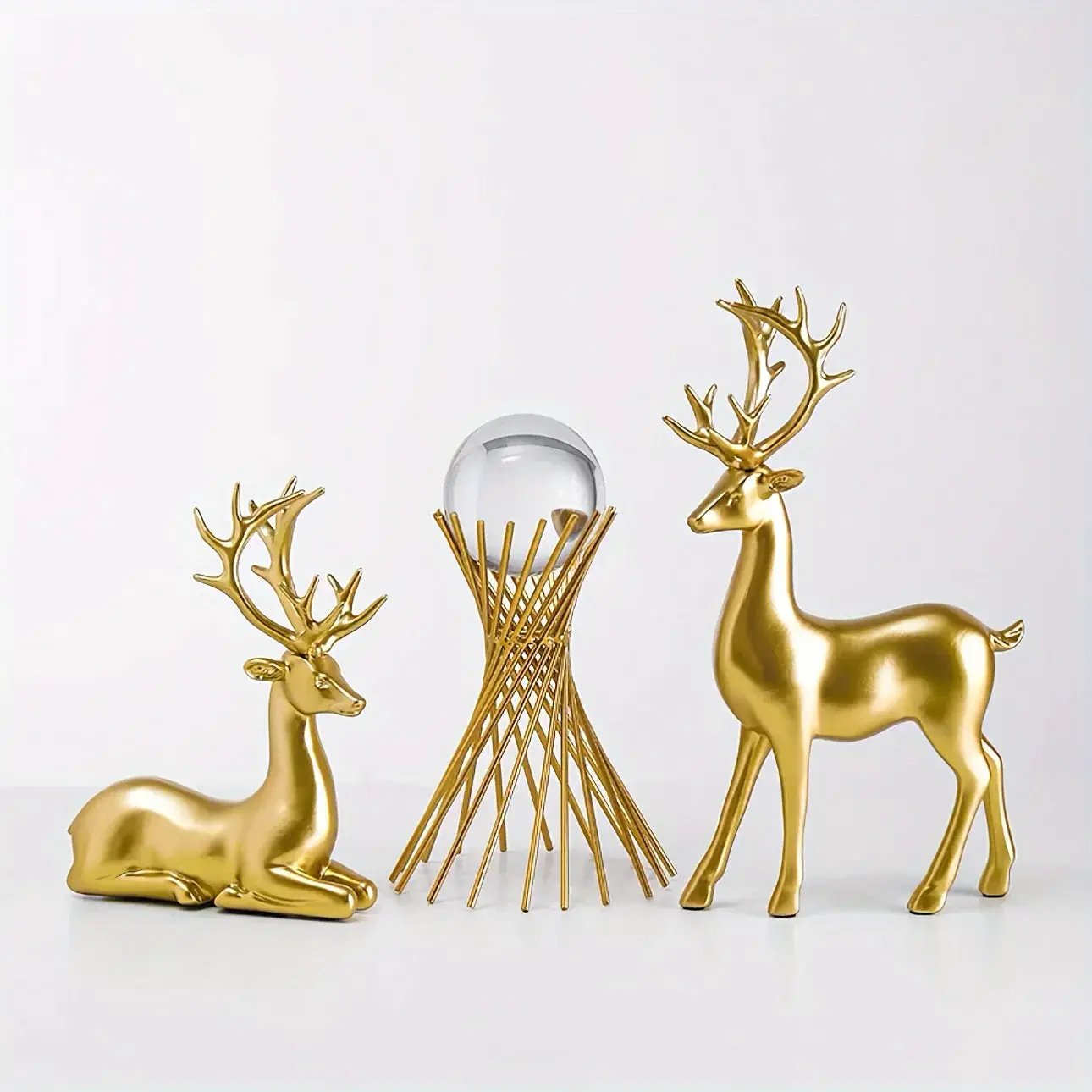 Handmade Ceramic Deer Figurines for Christmas Home Decor by House Of Avana