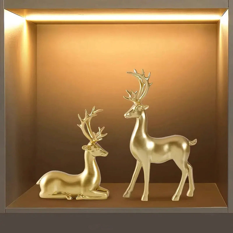 Handmade Ceramic Deer Figurines for Christmas Home Decor by House Of Avana