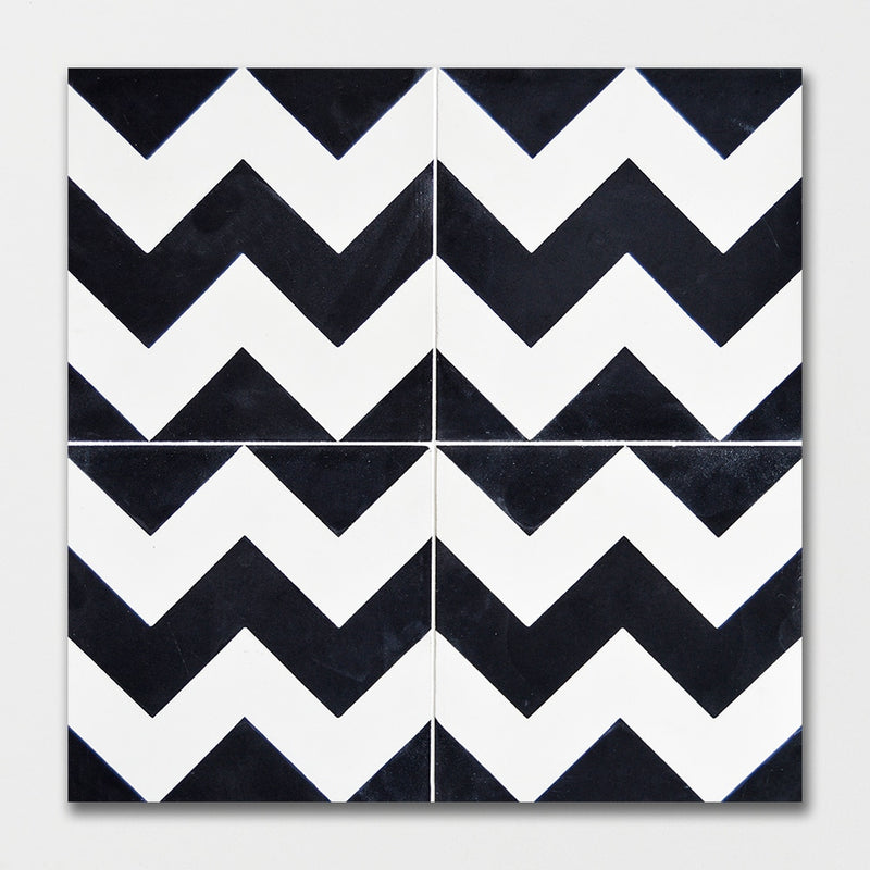 Handmade Chevron Honed Cement Tiles 8x8 Cement Honed 8x8 Tiles — 2