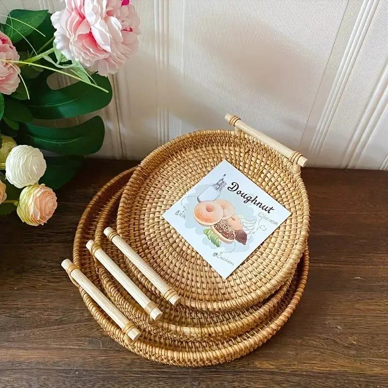 Handmade Rattan Trays - Fruit Plates, Heat-Resistant Mats by House Of Avana