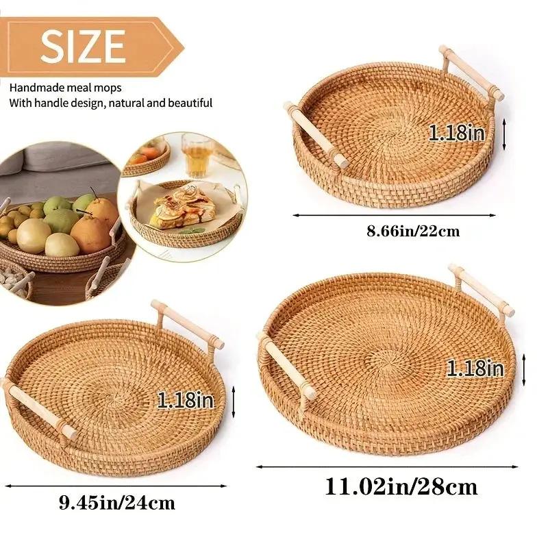 Handmade Rattan Trays - Fruit Plates, Heat-Resistant Mats by House Of Avana