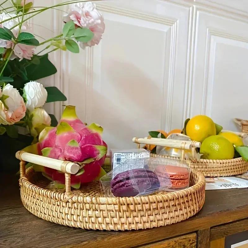 Handmade Rattan Trays - Fruit Plates, Heat-Resistant Mats by House Of Avana