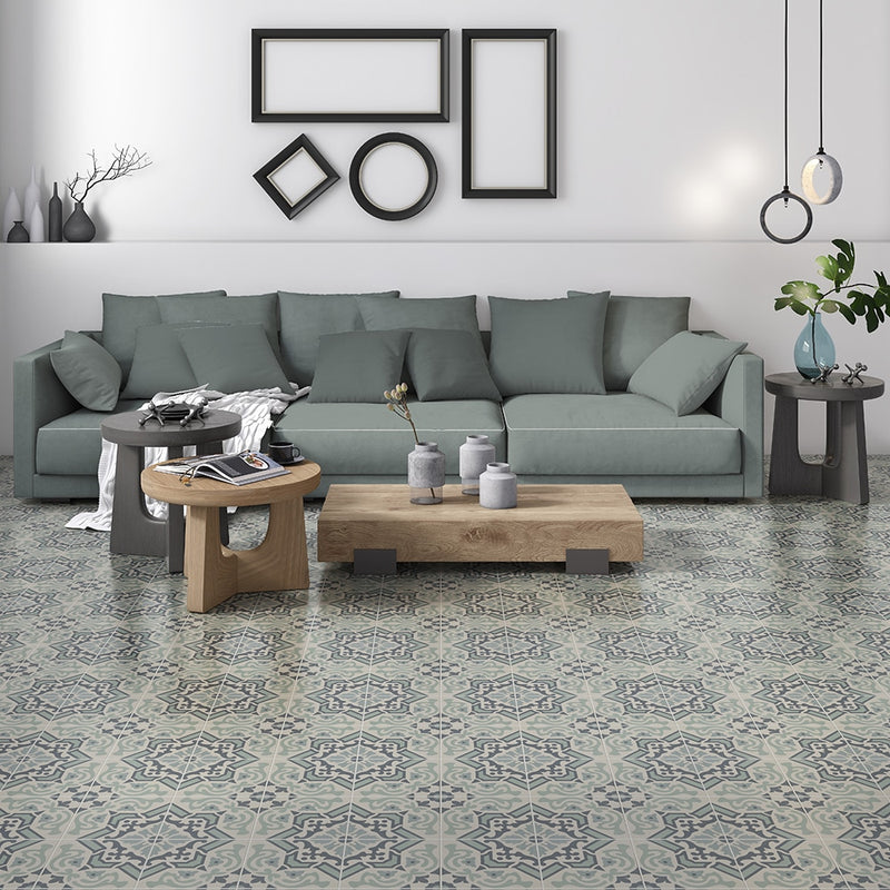 Handmade Teal Honed Cement Tiles 8x8 Cement Honed 8x8 Tiles — 2